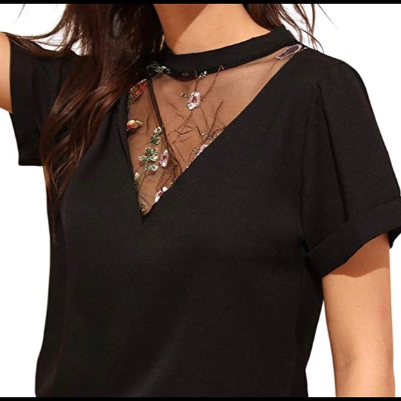 Tops - Boxy Cut Out Short Sleeve Round Neck Tshirt Blouse